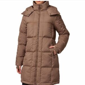 Mondetta Ladies Square Quilted Down Parka ~ brown nwt